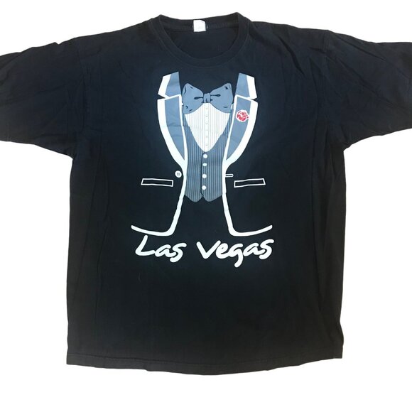 Paul Daniels Las Vegas Tuxedo Print T-Shirt - Picture 1 of 5